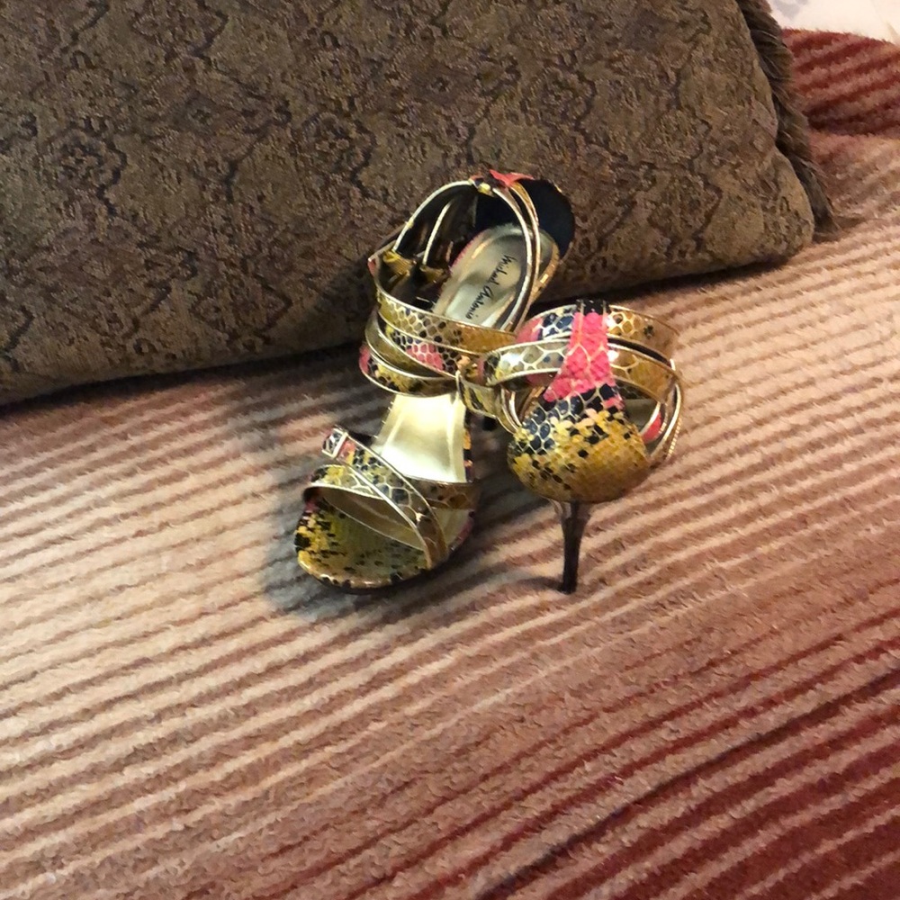 Beautiful multi color high heel sandals